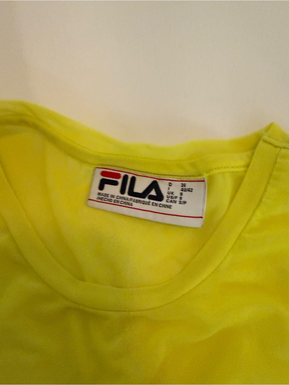 Fila Neon Yellow Mesh Crop Top - Picture 3 of 6